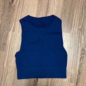 Women’s Sleeveless Crop Tank Top - Blue